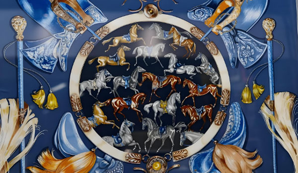 Hermès horse finely engraved pattern